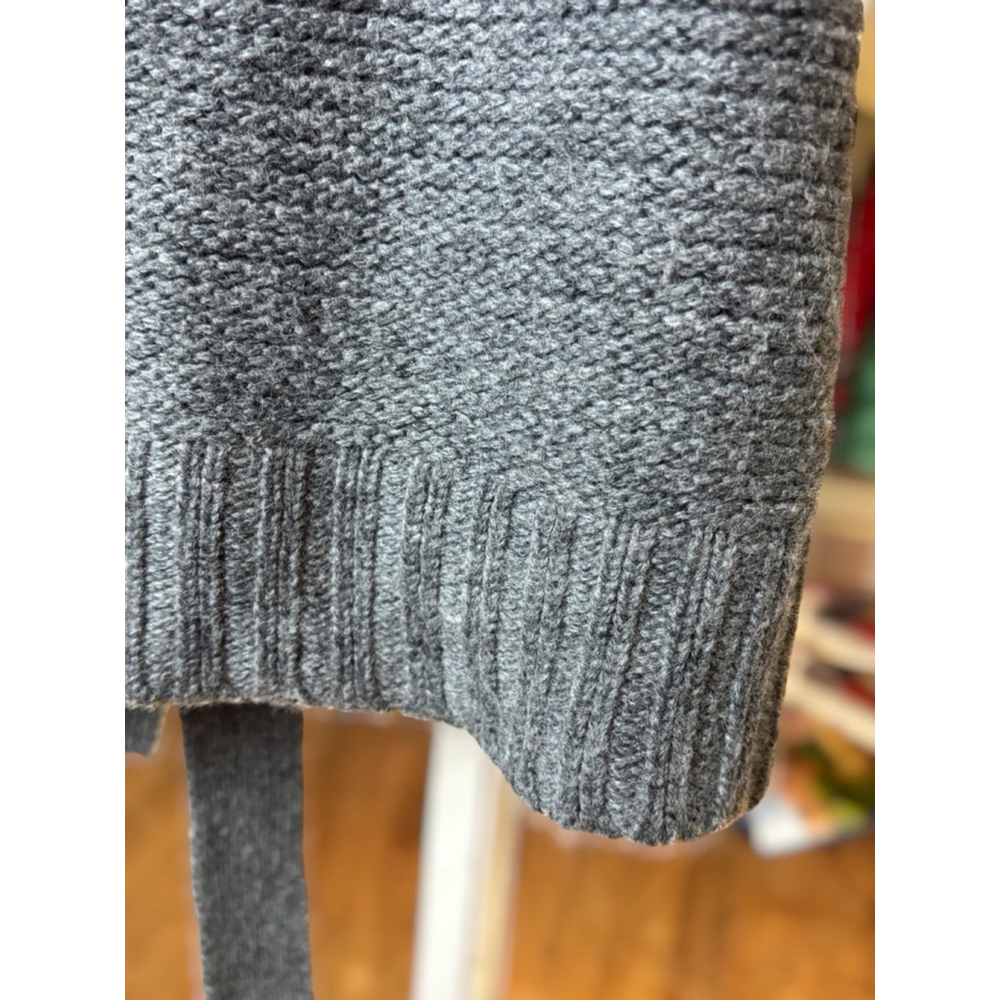 Merona Women's Medium Gray Chunky Knit Cozy Wool Blend Belted Button Up Cardigan - Picture 6 of 14